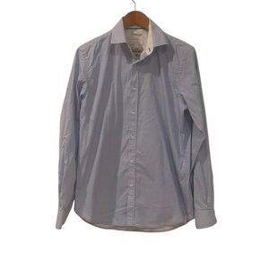 Construct blue slim fit button down shirt